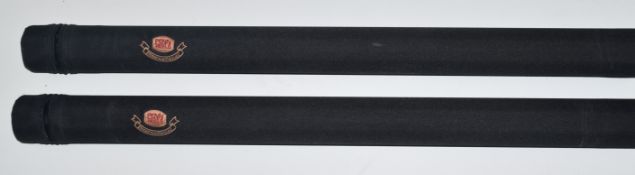 Two Penn International travel fishing rods comprising IGFA 1366C and 1370C, with hard cases