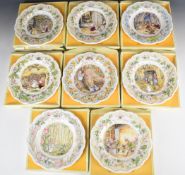 Eight Royal Doulton Brambly Hedge plates comprising Primrose Adventures / Where's Primrose set of