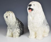Beswick fireside Old English Sheepdog model 2232 and model 453, tallest 29cm