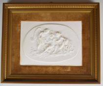 Copeland Parianware figure relief moulded plaque with cherub decoration, impressed 'Copeland 63'