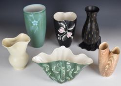 Beswick retro / mid century modern vases and jardinière including shape numbers 808 and 1343 with