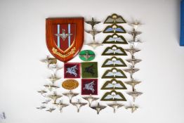 Twenty four British Army Parachute Regiment cap badges, two with J R Gaunt to slider, one by