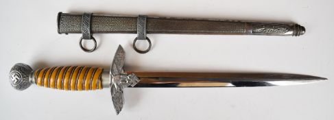 German WW2 Nazi Third Reich Luftwaffe dagger with eagle and Swastika crosspiece, swastika and oak