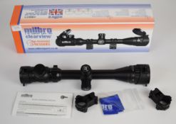 Milbro Clearview duel-illuminated 3-9x32 A0EG air rifle scope, in original box.