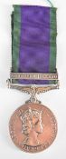 British Army Elizabeth II General Service Medal with clasp for Northern Ireland, named to 24201740