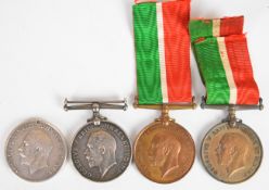 Four British Army WW1 medals comprising War Medal named to 72037 A R Hicks, Royal Navy, War Medal