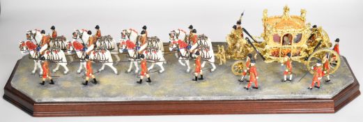 Border Fine Arts limited edition (277/350) Ray Ayres model of the coronation coach 1953, with horses
