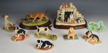 Border Fine Arts dog figures including Border Collie with pups in the hearth by Ayres, terrier
