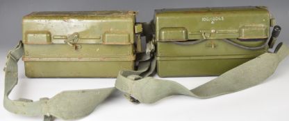 Pair of field telephones set 'J' YA7815 marked with broad arrow mark and 109/18065