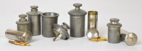 Eight gun case oil bottles including a numbered pair, G & J W Hawksley, James Dixon & Sons etc.