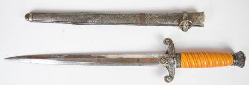 Puma of Solingen German Third Reich Nazi officers dagger with amber ivorine grip, eagle and swastika