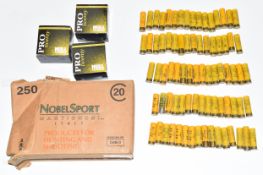 Three-hundred 20 bore shotgun cartridges including Hull Cartridge Pro Twenty, Nobel Sport etc,
