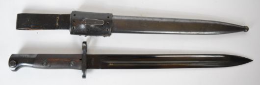 German Mauser bayonet marked Simson and Co, Suhl to ricasso and D4808 to pommel, with a 28cm