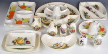 Retro Beswick ware ceramics decorated in the Hors d'Ouvres and Orange and Lemons patterns