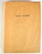 Hutchinson's illustrated edition of Mein Kampf by Adolf Hitler, with red cloth binding and Mein