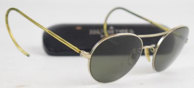Cased pair of military sunglasses, marked to case 22G/1933 Type G Medium