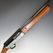 Luigi Franchi 12 bore 3-shot semi-automatic shotgun with engraved lock, chequered semi-pistol grip