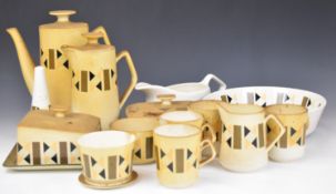 Collection of Beswick retro / mid century modern tea and table ware decorated in the Metric pattern