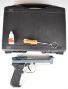 Retay Model 92 9mm blank firing pistol with chequered grips, multi-shot magazine and fixed sights,