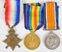 British Army WW1 medal trio comprising 1914/1915 Star, War Medal and Victory Medal named to 11393