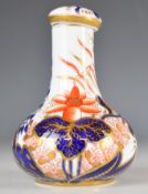 19thC Spode covered scent / perfume bottle decorated in the Imari pattern, height 11cm