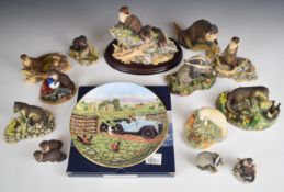 Border Fine Arts otter, badger and seal figures, tallest 18cm