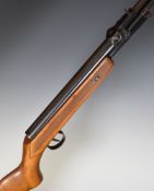 Rellum .22 under-lever air rifle with semi-pistol grip, reeded forend and fixed sights, serial