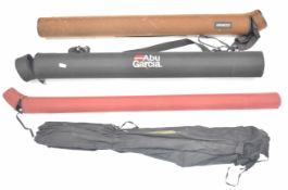 Four travel fishing rods including Sage GSP 570-3 Graphite 111B, Abu Diplomat amd Globe Trotta