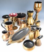 Collection of Beswick retro / mid century modern copper lustre ware, tallest 30cm