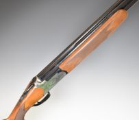 Lanber 12 bore over and under ejector shotgun with engraved locks, trigger guard, underside and
