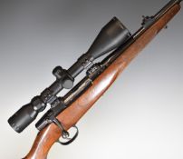 CZ 550 .243 bolt-action rifle with chequered semi-pistol grip and forend, sling mounts, Hawke