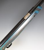 Weihrauch HW97K .177 underlever air rifle with blue laminated show wood stock, semi-pistol grip,