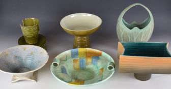 Beswick Art Deco / mid century modern dishes, jardinières, vases etc, shape numbers 2162, 2336,