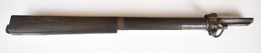 Martini-Henry carbine rifle forend with military marked metal mounts and sling suspension loop, 52cm