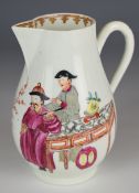 First period Worcester large sparrow beak jug with Chinoiserie decoration, height 12cm