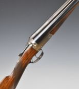 William Powell & Son 12 bore side by side ejector shotgun with border engraved locks, underside,
