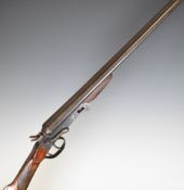 Belgian .410 side by side hammer action folding poacher's shotgun with chequered grip and forend,