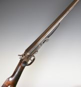 Belgian .410 side by side hammer action folding poacher's shotgun with skeleton stock, chequered