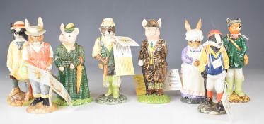Eight Beswick novelty figures from the English Country Folk series, most with original labels,