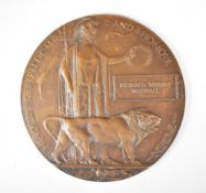WW1 Memorial Plaque / death penny for Reginald Herbert Marshall