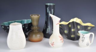 Beswick retro / mid century modern ceramics including jardinières, vases and pieces designed by
