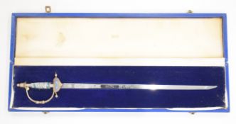 Wilkinson Sword presentation blade engraved Hutton Court, cased. PLEASE NOTE ALL BLADED ITEMS ARE