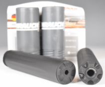 Two Weihrauch HW XL air rifle sound moderators, both in original tubes, one with instructions.