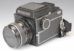 Mamiya 645 medium format camera, with Mamiya-Sekor C 80mm 1:2.8 lens