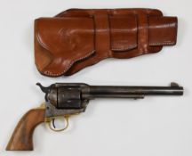 Adler Peacemaker Model 1873 9mm six-shot single action blank firing revolver with engraved cylinder,