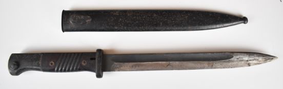 German 84/93 pattern Mauser bayonet with 44CRS & 368c to ricasso, a 25cm fullered blade and scabbard