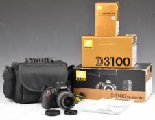 Nikon D3100 digital SLR camera with DX 18-55mm 1:3.5-5.6 lens, with original boxes