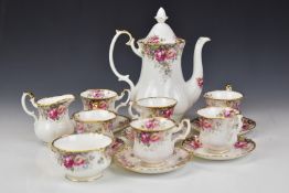 Royal Albert tea ware decorated in the Autumn Roses pattern, tallest 30cm, 15 pieces