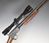 Winchester Model 62 .22 pump-action rifle with Apollo 4x40 scope, sound moderator and 29 inch