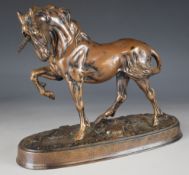 Beswick bronze colourway unicorn on base, from the Britannia Collection, model 3021, height 23cm